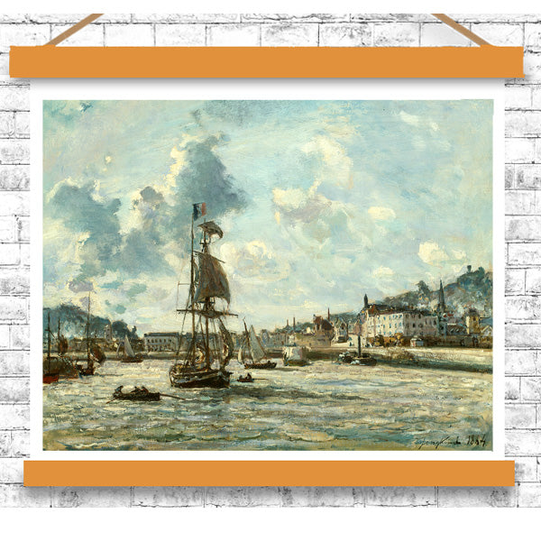 Entrance to the Port of Honfleur by Johan Jongkind- Buy Print Only or Mounted with Choice of Accent Color