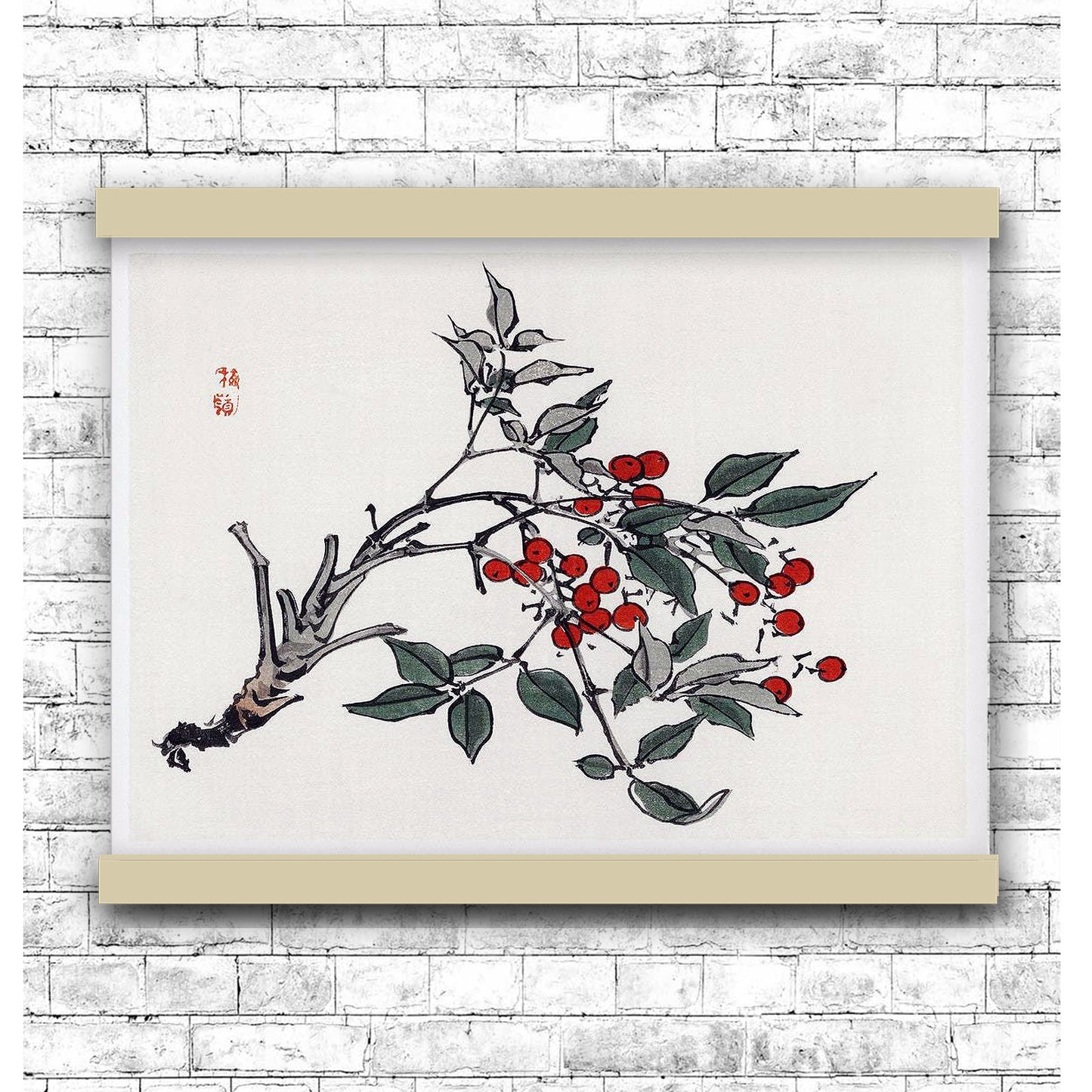Firethorns by Kōno Bairei (1913) | Hanging Canvas Art | Choice of Board Colors