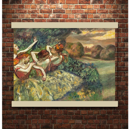 Four Dancers (ca. 1899) painting in high resolution by Edgar Degas | Hanging Canvas Art | Choice of Board Colors