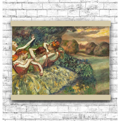 Four Dancers (ca. 1899) painting in high resolution by Edgar Degas | Hanging Canvas Art | Choice of Board Colors