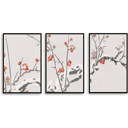 Flowering Plums in Snow  | Choose Style | Size & Trim Color