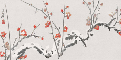 Flowering-plums-in-snow
