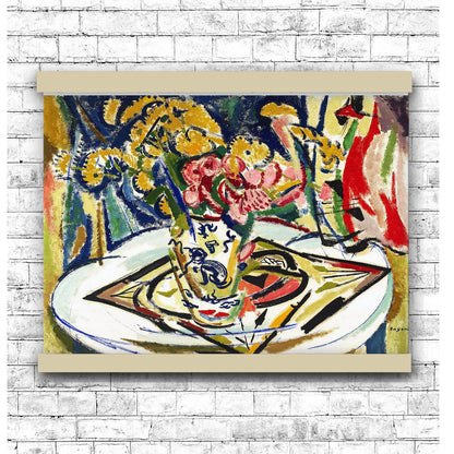 Flowers (1915) by Henry Sayen | Hanging Canvas Art | Choice of Board Colors