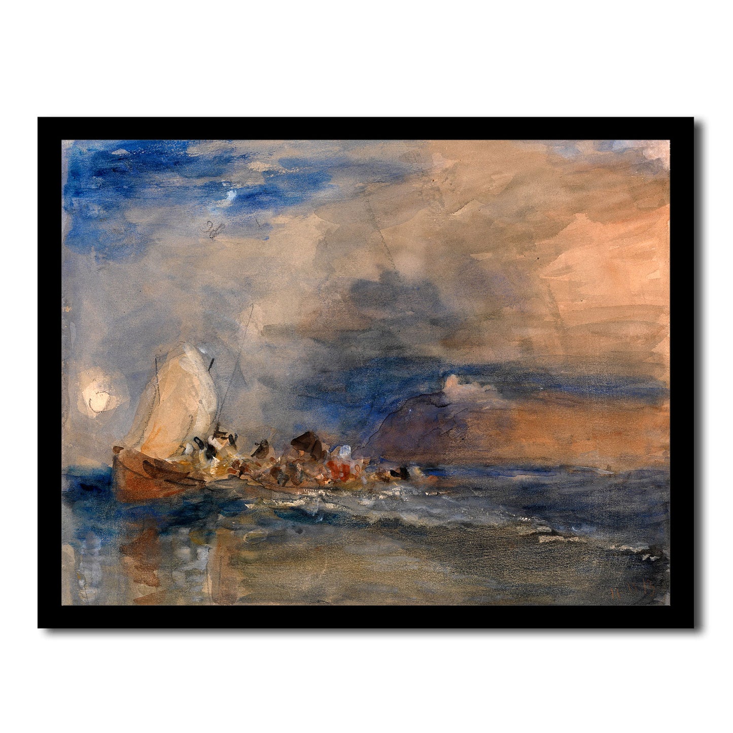 Folkestone by J.M.W. Turner - Buy Print Only or Mounted with Choice of Accent Color