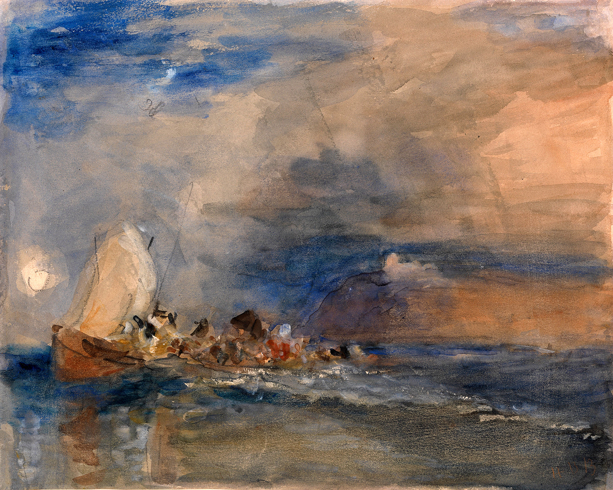 Folkestone by J.M.W. Turner - Buy Print Only or Mounted with Choice of Accent Color