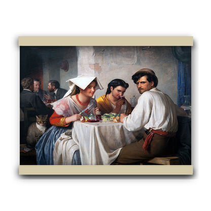 From a Romaon Osteria by Carl Bloch | Hanging Canvas Art | Choice of Board Colors