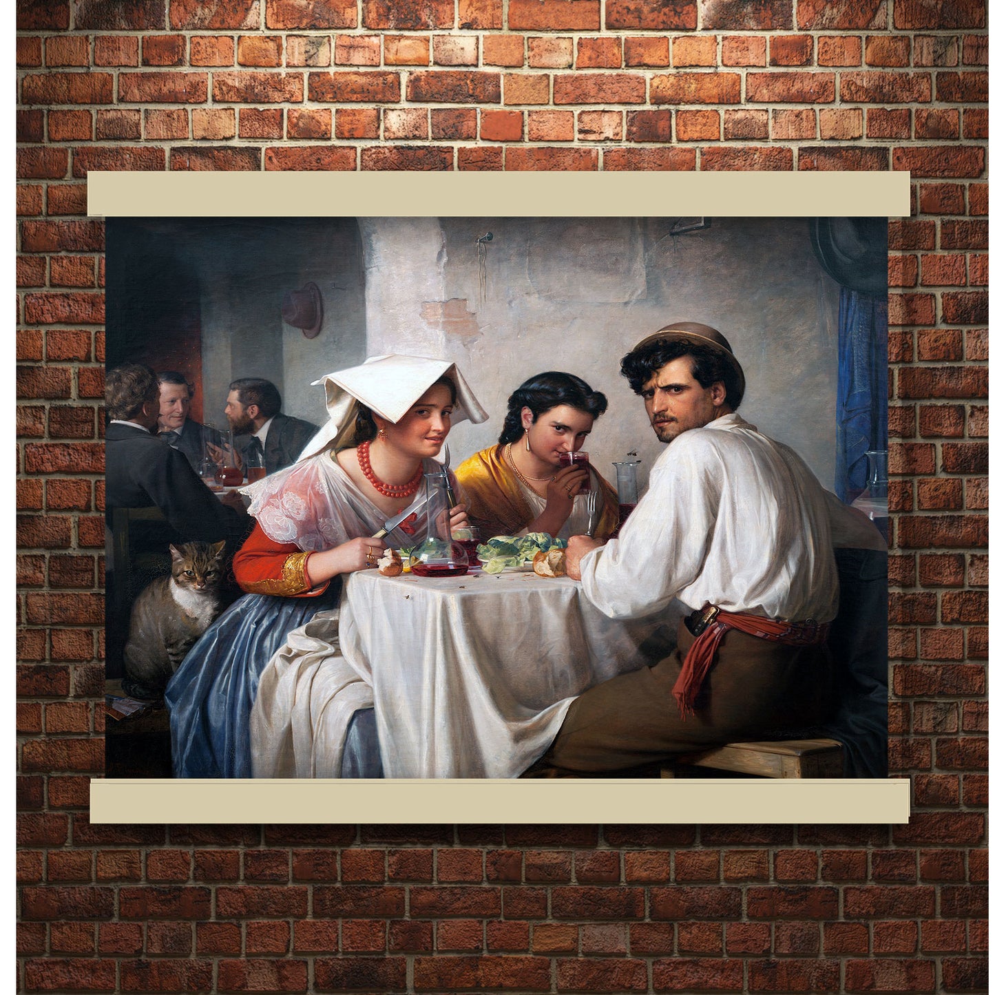 From a Romaon Osteria by Carl Bloch | Hanging Canvas Art | Choice of Board Colors