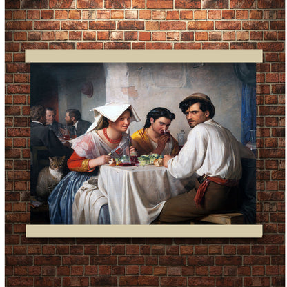 From a Romaon Osteria by Carl Bloch | Hanging Canvas Art | Choice of Board Colors