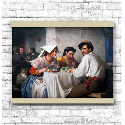 From a Romaon Osteria by Carl Bloch | Hanging Canvas Art | Choice of Board Colors
