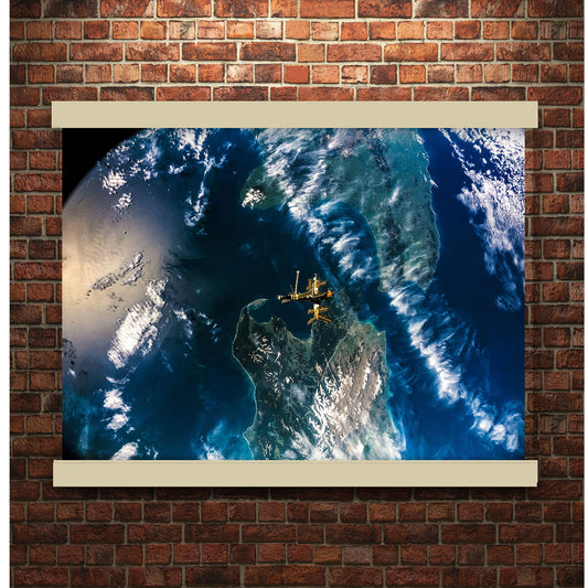 Full Mir over New Zealand, from the space shuttle Atlantis | Hanging Canvas Art | Choice of Board Colors
