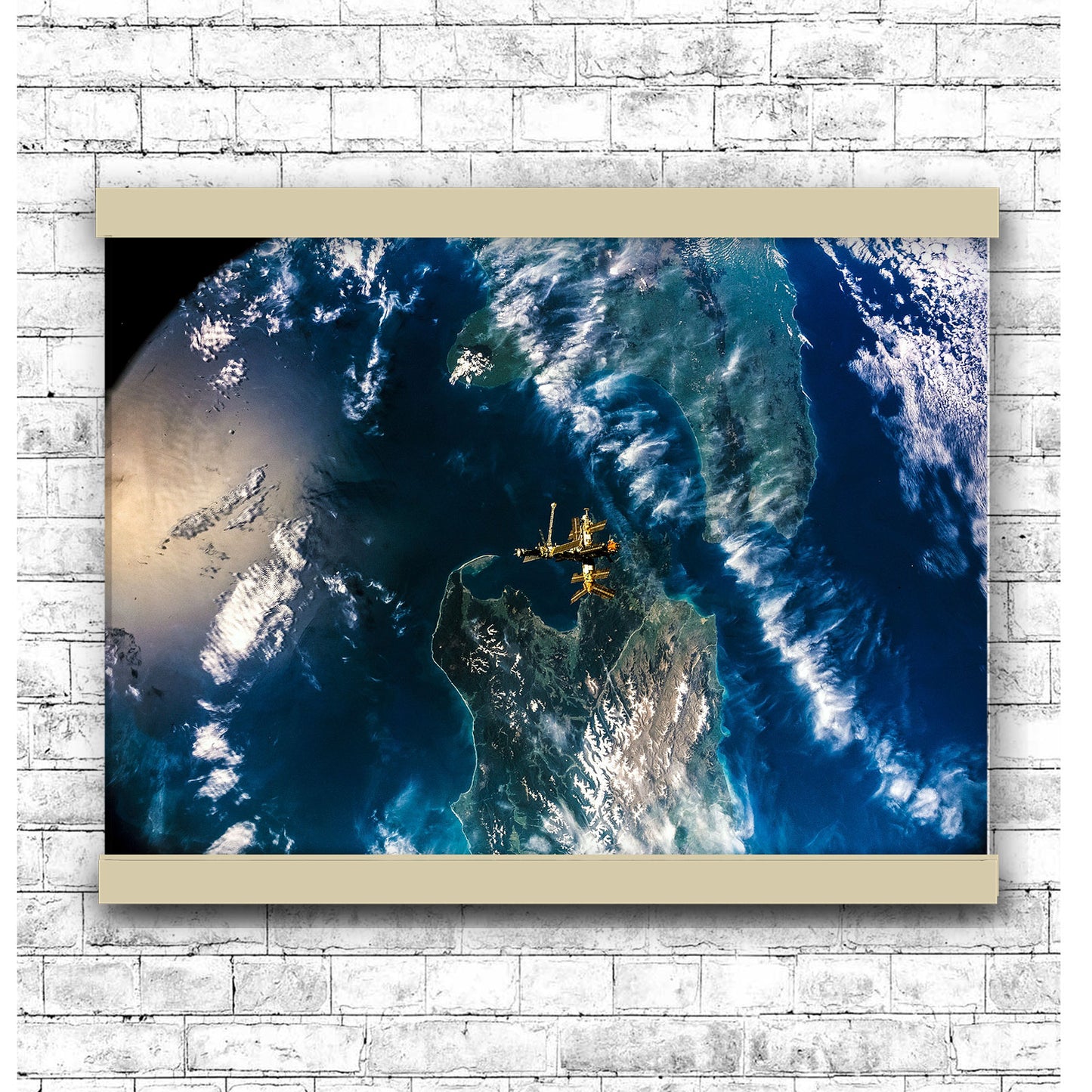 Full Mir over New Zealand, from the space shuttle Atlantis | Hanging Canvas Art | Choice of Board Colors