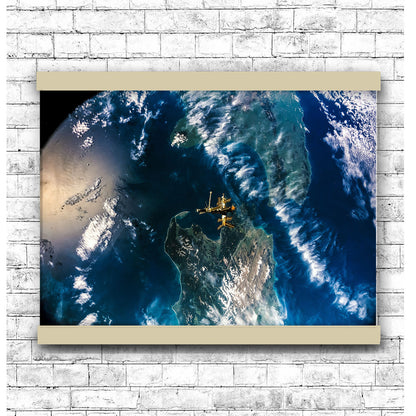 Full Mir over New Zealand, from the space shuttle Atlantis | Hanging Canvas Art | Choice of Board Colors