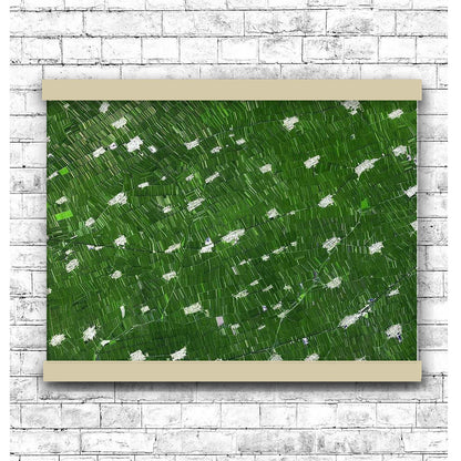Heilongjiang, a province of China from Space | Hanging Canvas Art | Choice of Board Colors