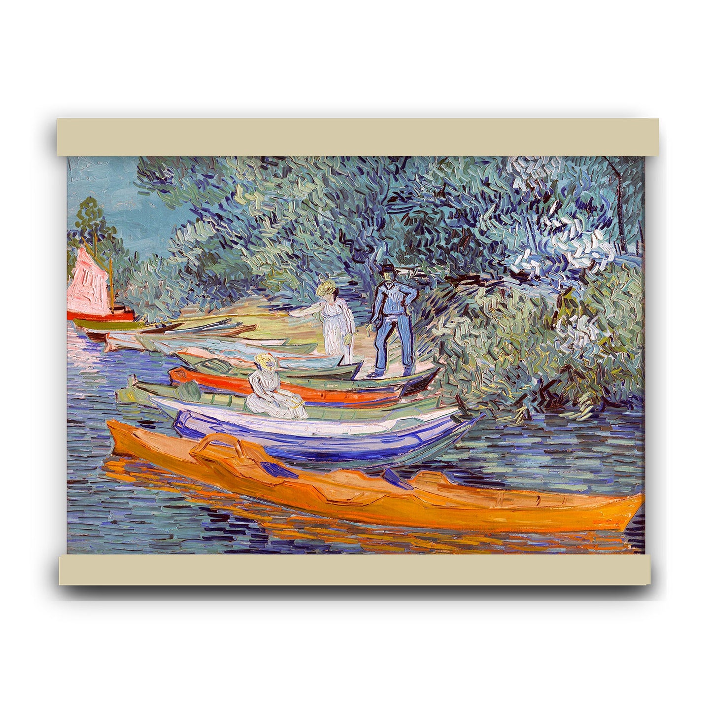 Bank of the Oise at Auvers (1890) by Vincent van Gogh | Hanging Canvas Art | Choice of Board Colors