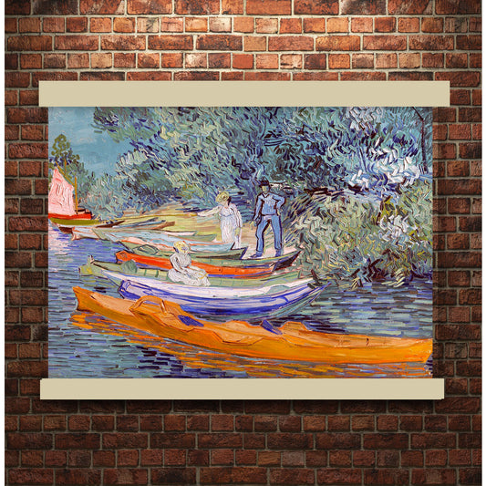 Bank of the Oise at Auvers (1890) by Vincent van Gogh | Hanging Canvas Art | Choice of Board Colors