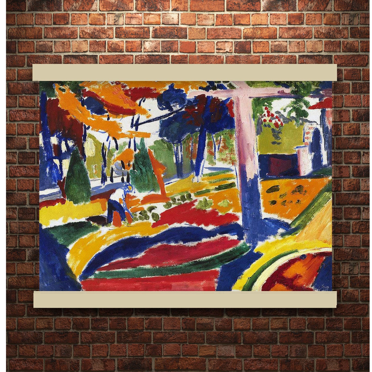 Garden (ca.1915) by Henry Sayen | Hanging Canvas Art | Choice of Board Colors