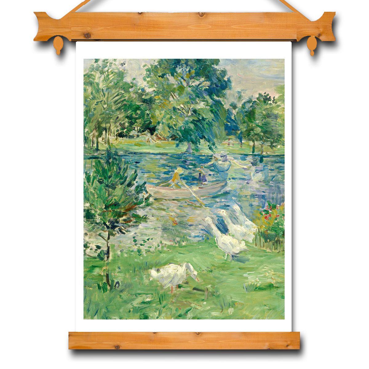 Girl in a Boat with Geese (c. 1889) Berthe Morisot - Buy Print Only or Mounted with Choice of Accent Color (Copy)