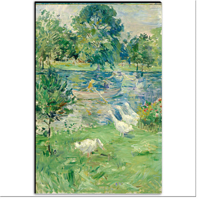 Girl in a Boat with Geese (c. 1889) Berthe Morisot - Buy Print Only or Mounted with Choice of Accent Color (Copy)