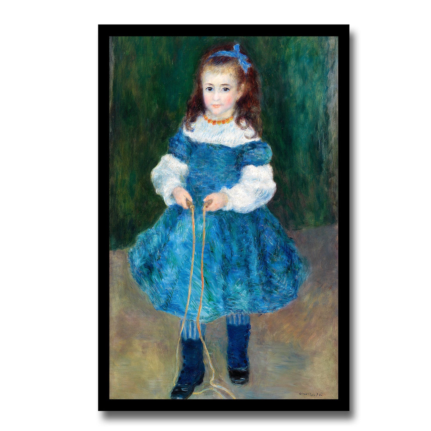 Girl with a Jump Rope by Pierre Renoir - Buy Print Only or Mounted with Choice of Accent Color