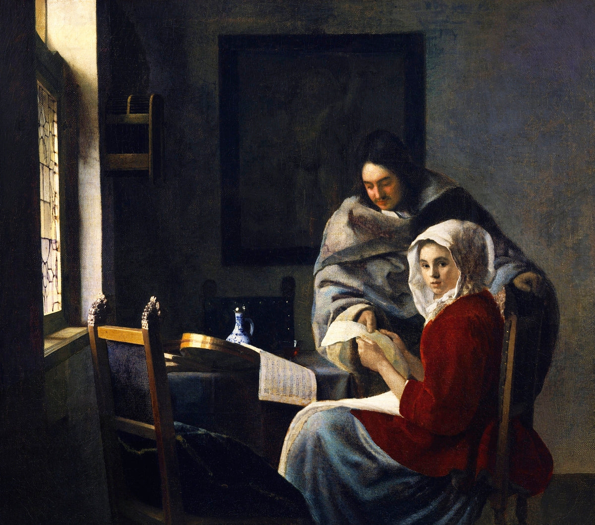 Girl Interrupted at Her Music (ca. 1660–1661) by Johannes Vermeer 1665