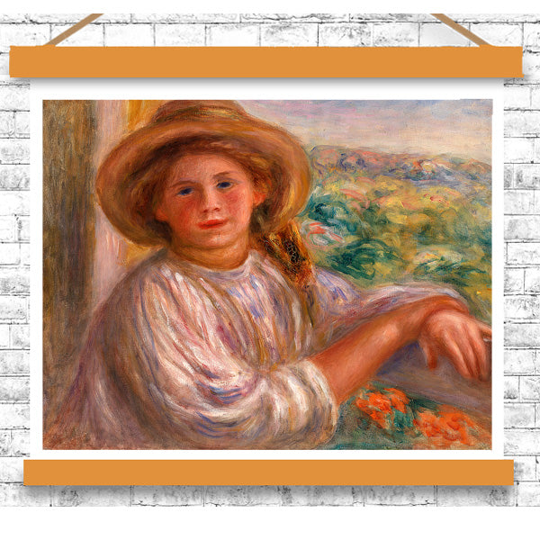 Girl on a Balcony by Pierre Renoir - Buy Print Only or Mounted with Choice of Accent Color