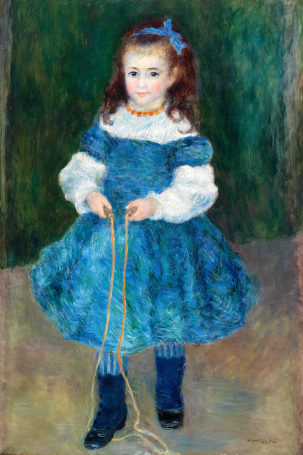 Girl with a Jump Rope by Pierre Renoir - Buy Print Only or Mounted with Choice of Accent Color