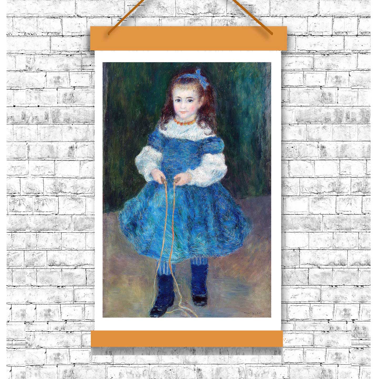 Girl with a Jump Rope by Pierre Renoir - Buy Print Only or Mounted with Choice of Accent Color