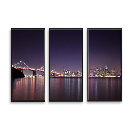 Golden Gate Bridge at Night| Multi-Paneled Prints | Choose Number of Panels| Total Size & Accent Color