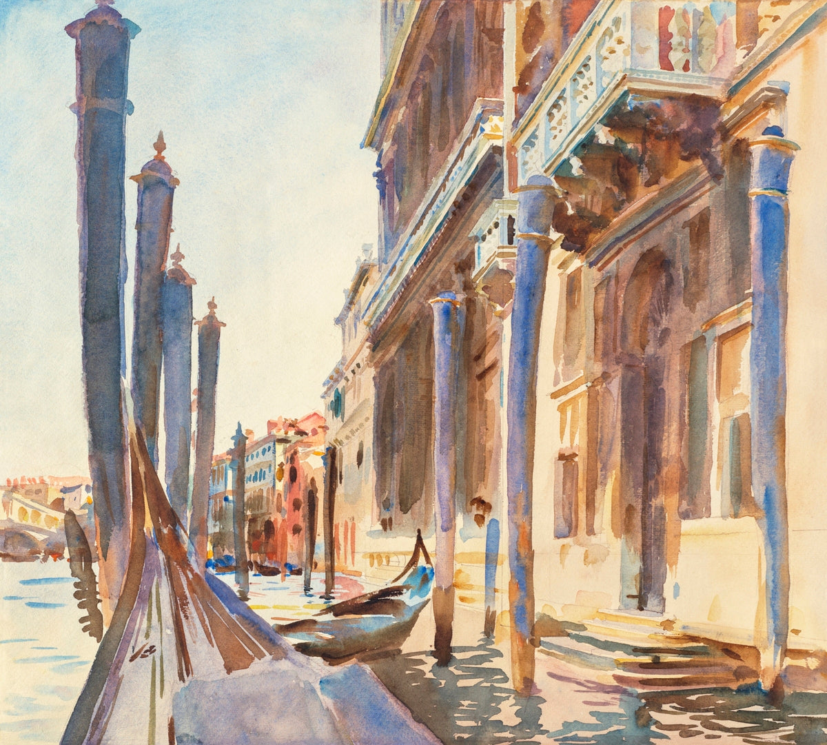 Gondola Moorings on the Grand Canal (ca. 1904–1907) by John Singer Sargent