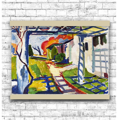 Grape Arbor (ca.1915) by Henry Sayen | Hanging Canvas Art | Choice of Board Colors