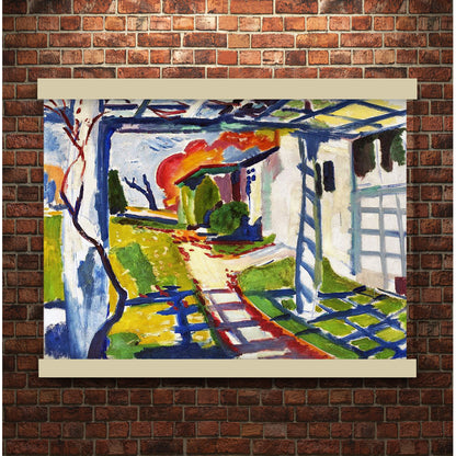 Grape Arbor (ca.1915) by Henry Sayen | Hanging Canvas Art | Choice of Board Colors
