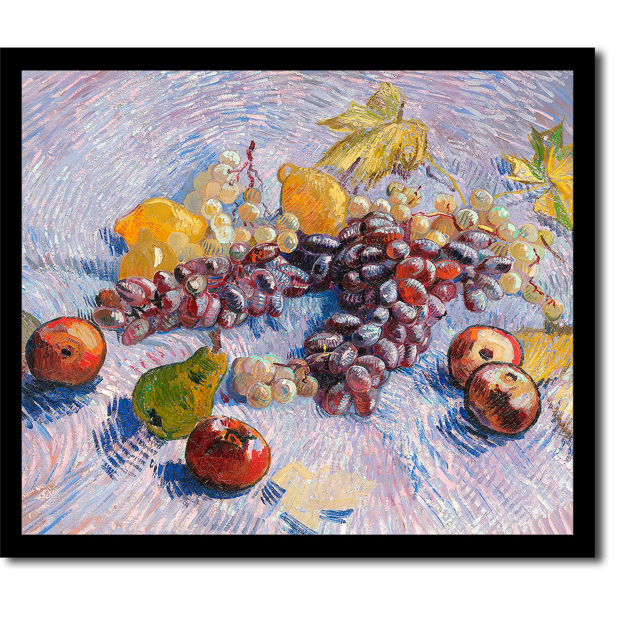 Grapes, Lemons, Pears, and Apples by Vincent van Gogh - Buy Print Only or Mounted with Choice of Accent Color