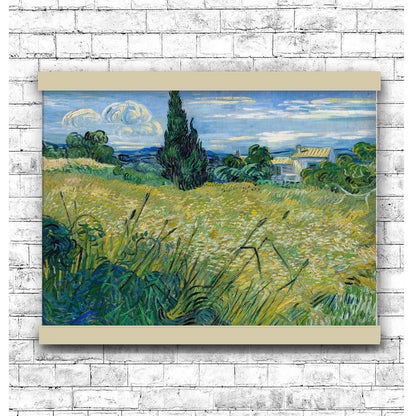 Green Wheat Field with Cypress (1889) by Vincent van Gogh | Hanging Canvas Art | Choice of Board Colors