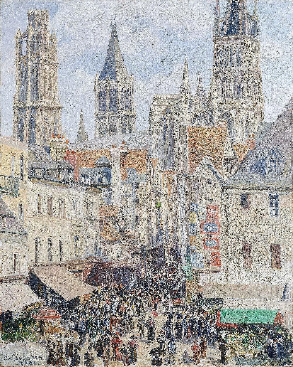 Grocery Street, Rouen (1898) by Camile Pissarro