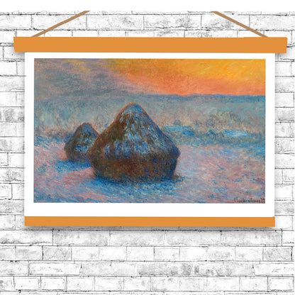 Stacks of Wheat (Sunset, Snow Effect) by Claud Monet