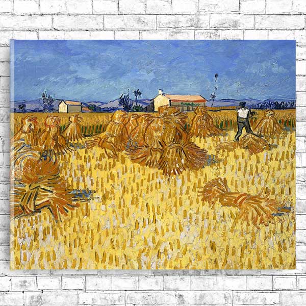 Harvest in Provence (1888) by Vincent van Gogh - Buy Print Only or Mounted with Choice of Accent Color