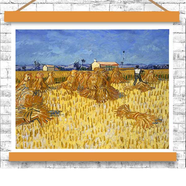 Harvest in Provence (1888) by Vincent van Gogh - Buy Print Only or Mounted with Choice of Accent Color