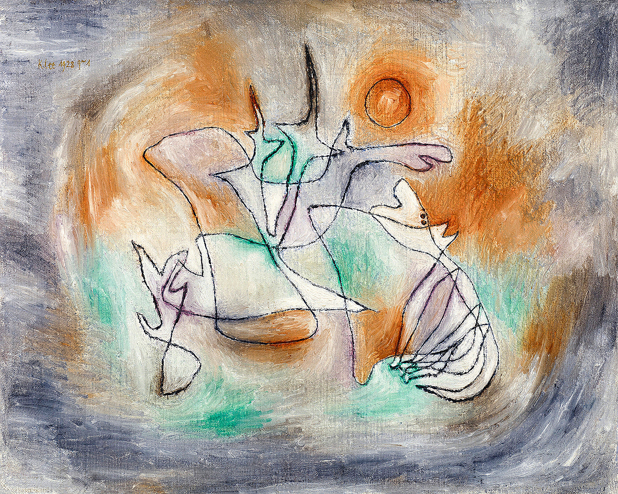 Howling Dog (1928) by Paul Klee - Buy Print Only or Mounted with Choice of Accent Color