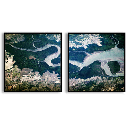Space Eye View of Meandering River  | Choose Style | Size & Trim Color