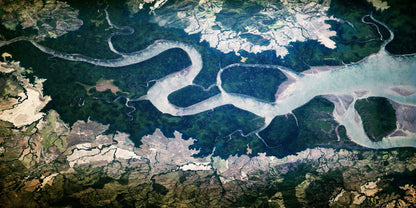 Space Eye View of Meandering River