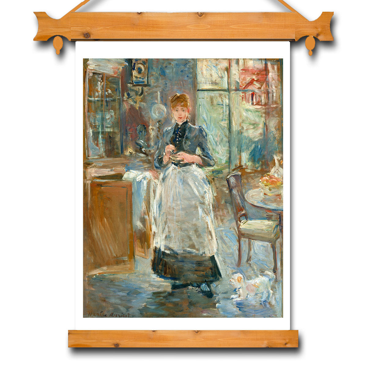 In the Dining Room (1886) by Berthe Morisot - Buy Print Only or Mounted with Choice of Accent Color