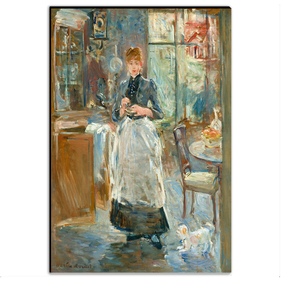 In the Dining Room (1886) by Berthe Morisot - Buy Print Only or Mounted with Choice of Accent Color