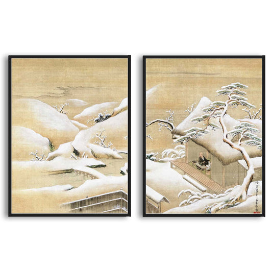 Japanese Snowy Garden  | Choose Style | Size & Trim Color