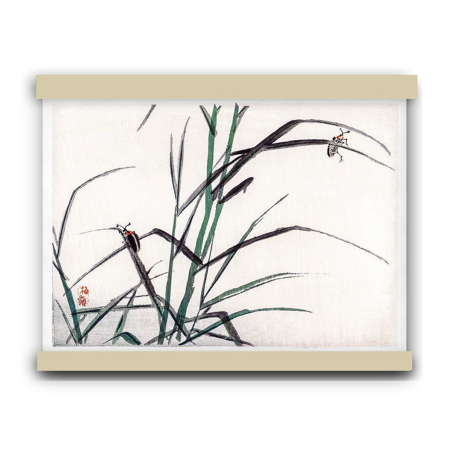 Beetles by Kōno Bairei (1913) | Hanging Canvas Art | Choice of Board Colors
