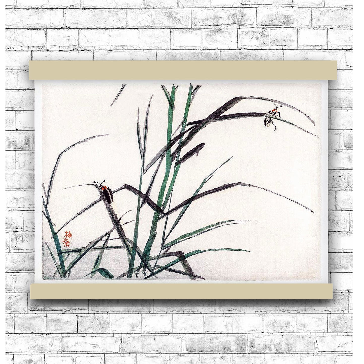 Beetles by Kōno Bairei (1913) | Hanging Canvas Art | Choice of Board Colors