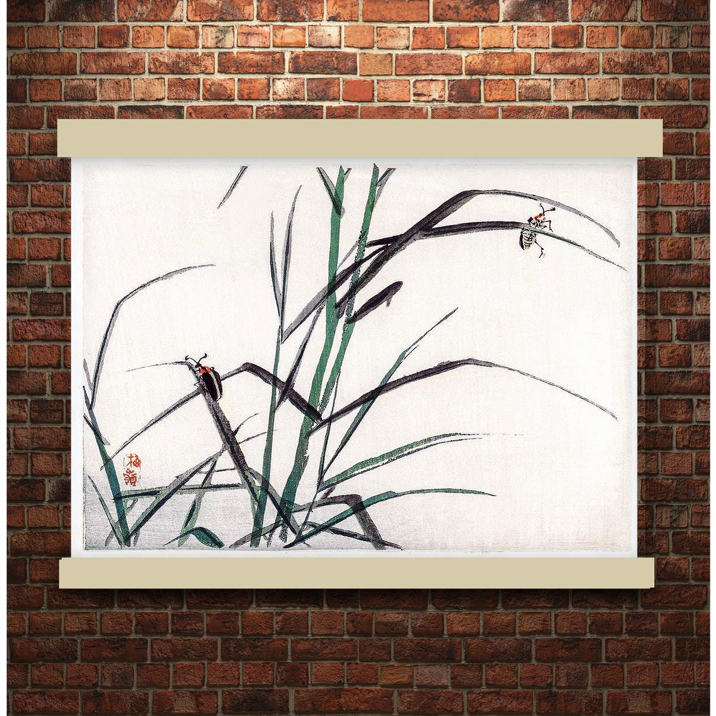 Beetles by Kōno Bairei (1913) | Hanging Canvas Art | Choice of Board Colors