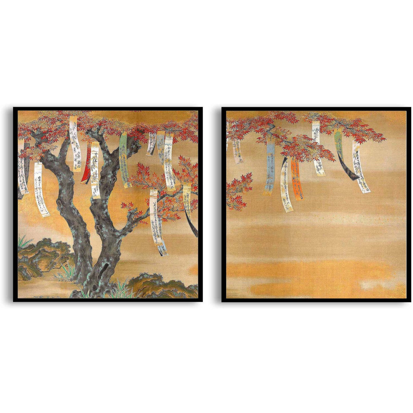 Japanese Autumn Maple of Poem Slips  | Choose Style | Size & Trim Color