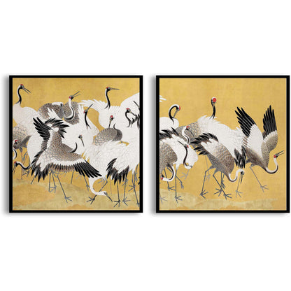 Japanese flock of cranes  | Choose Style | Size & Trim Color