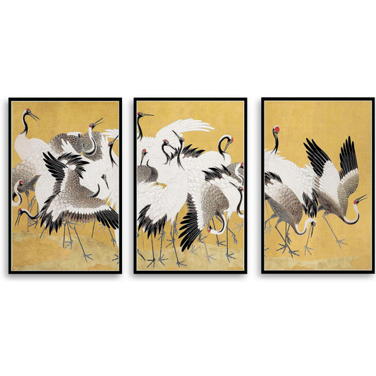 Japanese flock of cranes  | Choose Style | Size & Trim Color