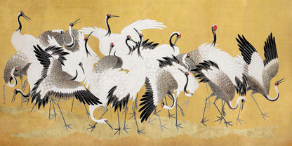 Japanese flock of cranes